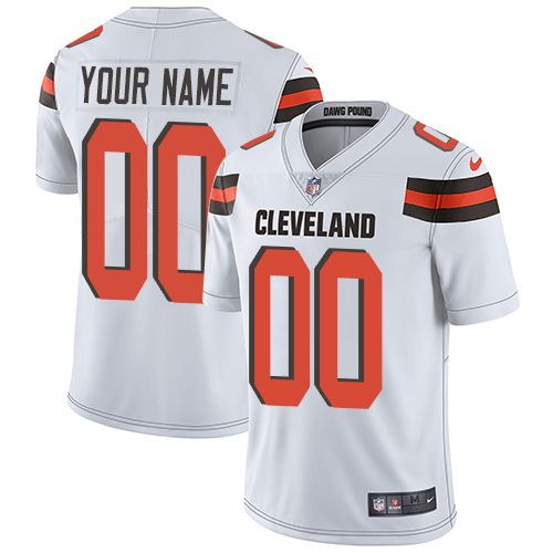Nike Cleveland Browns White Men Customized Vapor Untouchable Player Limited Jersey